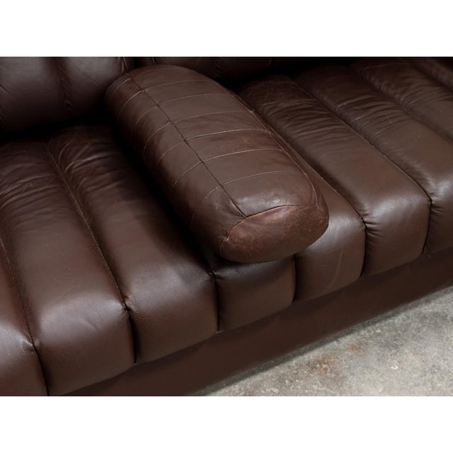 Brown Vintage DS-85 Sofa in Brown Leather from de Sede, 1980s For Sale - Image 8 of 14