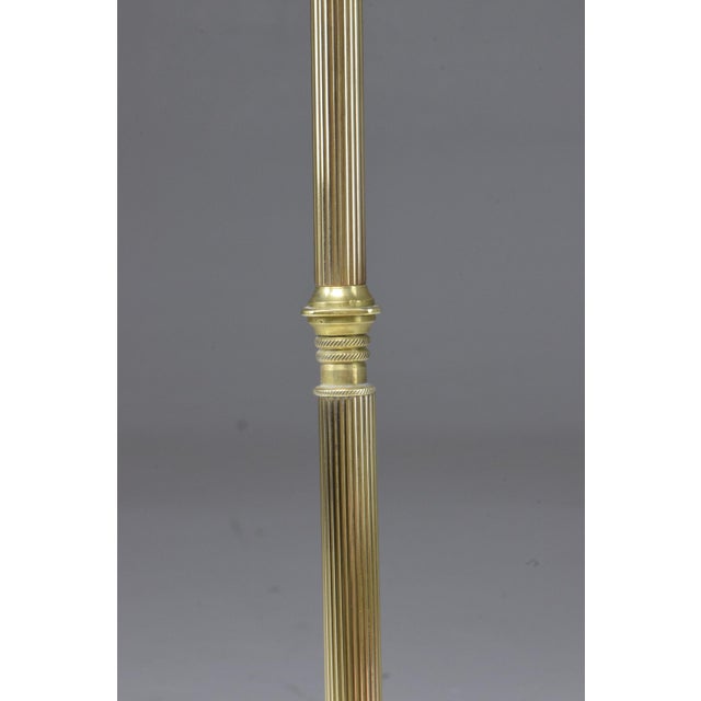 French Art Deco Engraved Brass Lamp, 1930's For Sale - Image 4 of 10