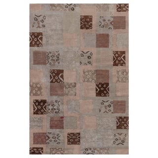 Modern Tibetan Patchwork Rug in Earth Tones by Doris Leslie Blau For Sale