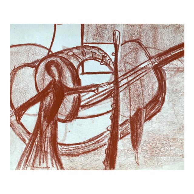 1950s Mid Century Musical Drawing by Virginia Spencer For Sale