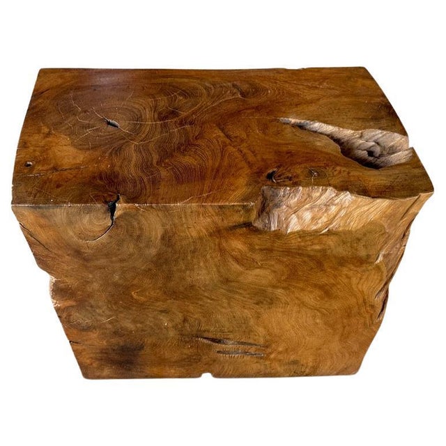 A century old teak block is repurposed into this one of a kind side table or coffee table whilst respecting the natural...
