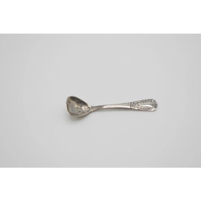 Mediterranean Late 19th Century Silver Salt Cellar Spoon For Sale - Image 3 of 7