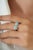 This modern open ring features 1.62 carats round turquoise set in 14K white gold. The turquoise measuring approximately 6...