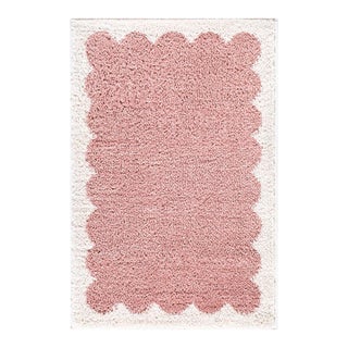 Fossay Shag Machine Woven Rug Pink 3x7 For Sale