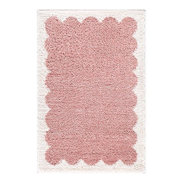 Fossay Shag Machine Woven Rug Pink 3x7 For Sale