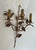 1970s 3-light wall sconces in gilded metal with leaves. French work - a Pair For Sale - Image 11 of 12