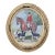 Contemporary Original Equestrian Stephen Heigh Painting “Early Morning Horse & Hound” Antique Gilt Wood Oval Frame For Sale