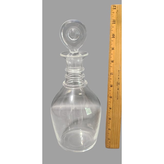 Add a touch of sophistication to your bar collection with this stunning Steuben Crystal 3-Ring Neck Liquor Decanter....