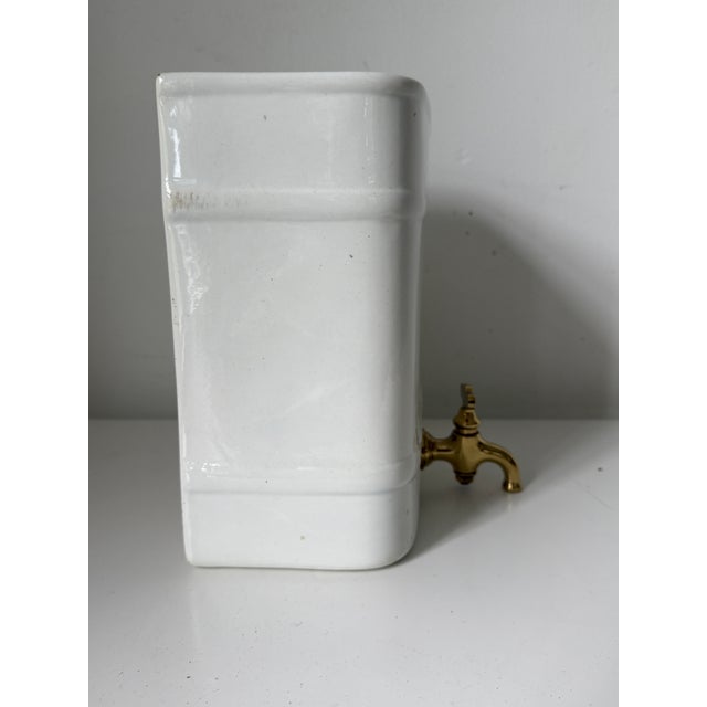 Metal Antique French Wall Mount Lavabo Font and Basin Wall Fountain, Ironstone and Brass. For Sale - Image 7 of 12