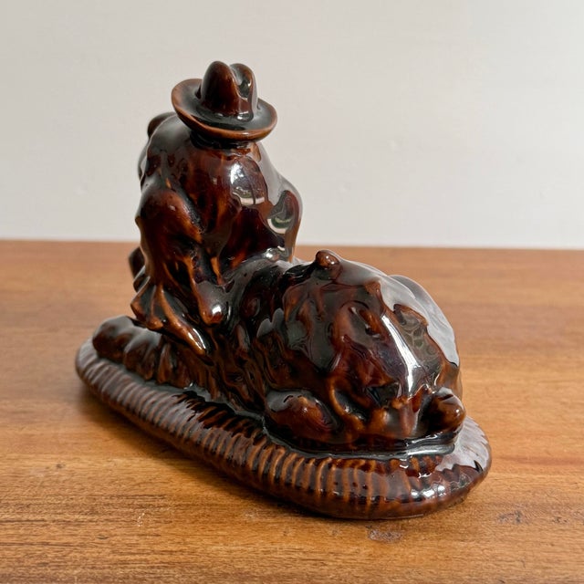 Figurative Vintage Pipe Smoking Dapper Dog Incense Burner For Sale - Image 3 of 9