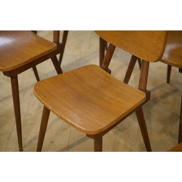 Wood Vintage Chairs in Oak, 1960s, Set of 6 For Sale - Image 7 of 13