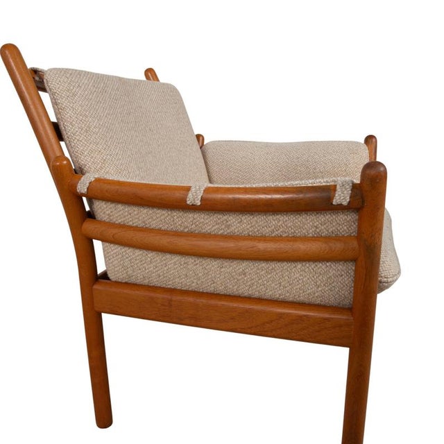 Mid-Century Danish Genius Armchair in Teak with Grey Upholstery by Illum Wikkelsø for CFC Silkeborg, 1975 For Sale - Image 6 of 15