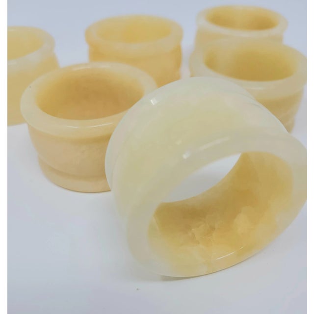Vintage Alabaster Napkin Rings Set of 6 For Sale - Image 4 of 10