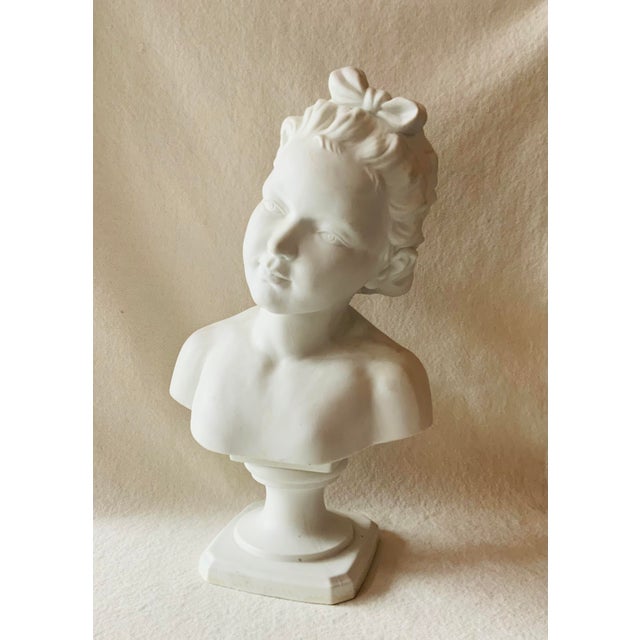 La Petite Inconnue — 19th Century French Bisque Porcelain Bust of a Child For Sale - Image 18 of 18