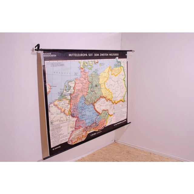Vintage German School Map of Central Europe, 1961 For Sale - Image 4 of 16