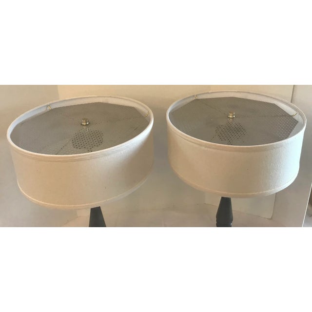 Mid Century Dimmable Lamps With Drum Shades - a Pair For Sale - Image 10 of 13