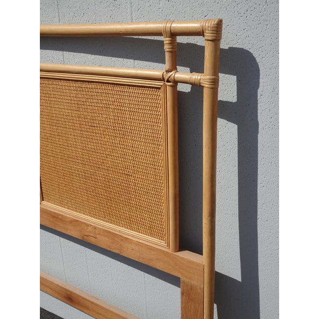 Vintage Mid Century Bamboo Cane Rattan Blonde King Headboard ~ Style McGuire For Sale - Image 10 of 15