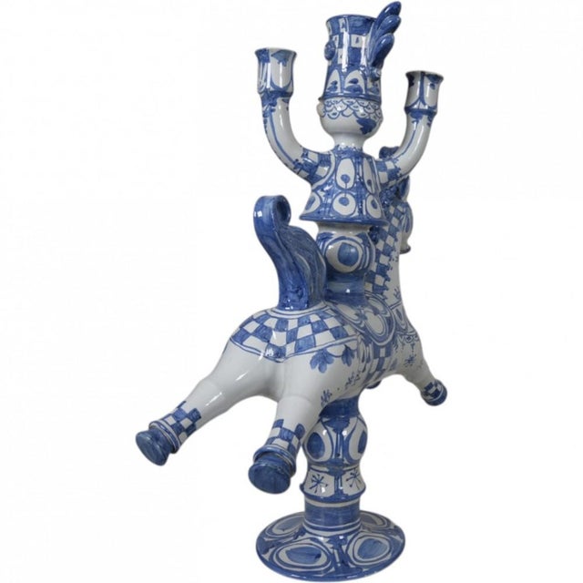 Large Antique Ceramic Candleholder by Bjørn Wiinblad, 1890s For Sale - Image 3 of 5