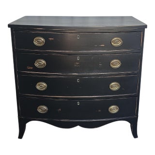 Black Vintage Chest of Drawers, Distressed For Sale