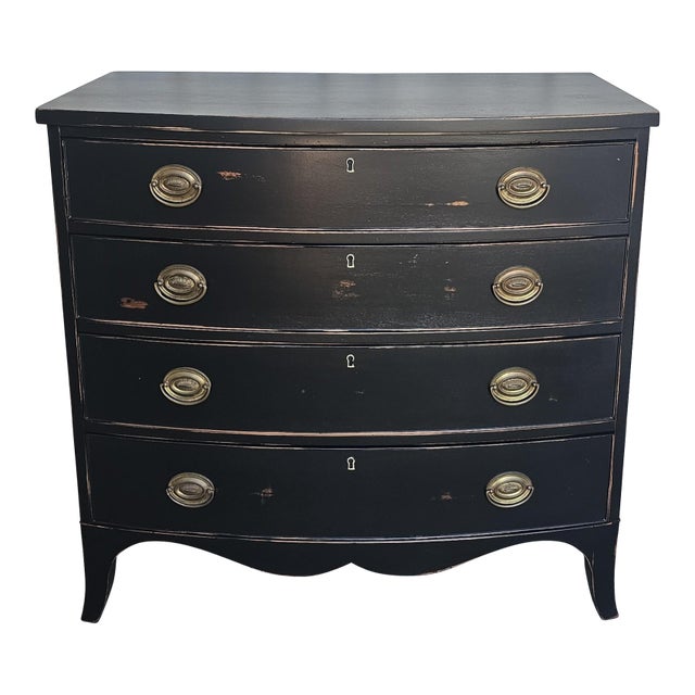 Black Vintage Chest of Drawers, Distressed For Sale