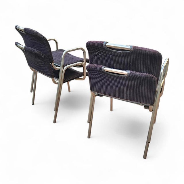 4 x black upholstery Castiglietta dining Chairs by Castiglioni for Zanotta / Italy 1960s Height 80Width 57Depth 68 cm...