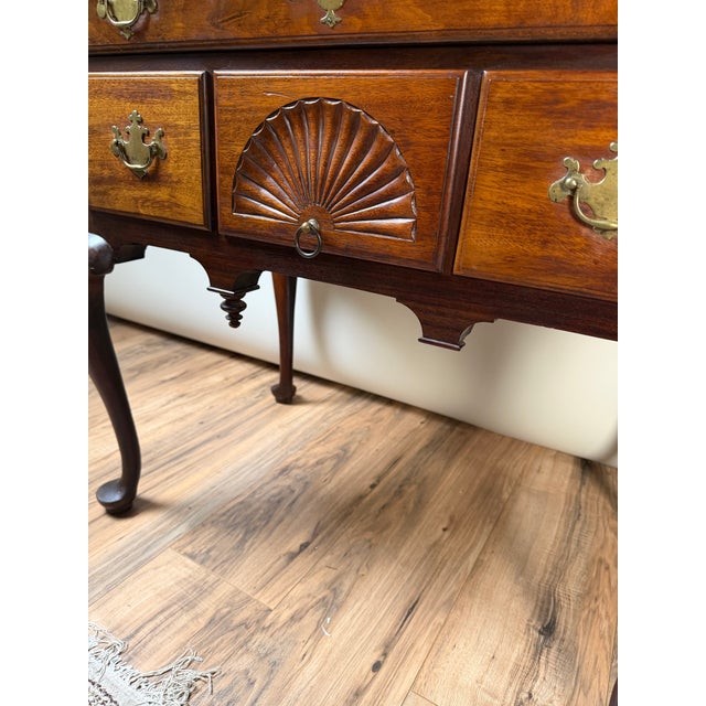 Brown 18th Century American Queen Anne Walnut Shell-Carved Lowboy, C. 1740–1770 For Sale - Image 8 of 10