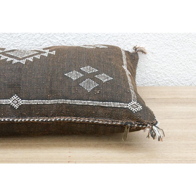 Ancient Earth Silk Rug Lumbar Pillow For Sale - Image 4 of 7