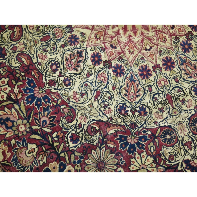 Textile 19th Century Antique Zabihi Collection Large Lavar Kirmanshah Rug For Sale - Image 7 of 12