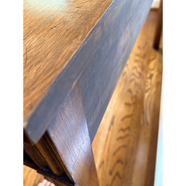 Brown Grand Scale Antique Georgian Library Table For Sale - Image 8 of 17