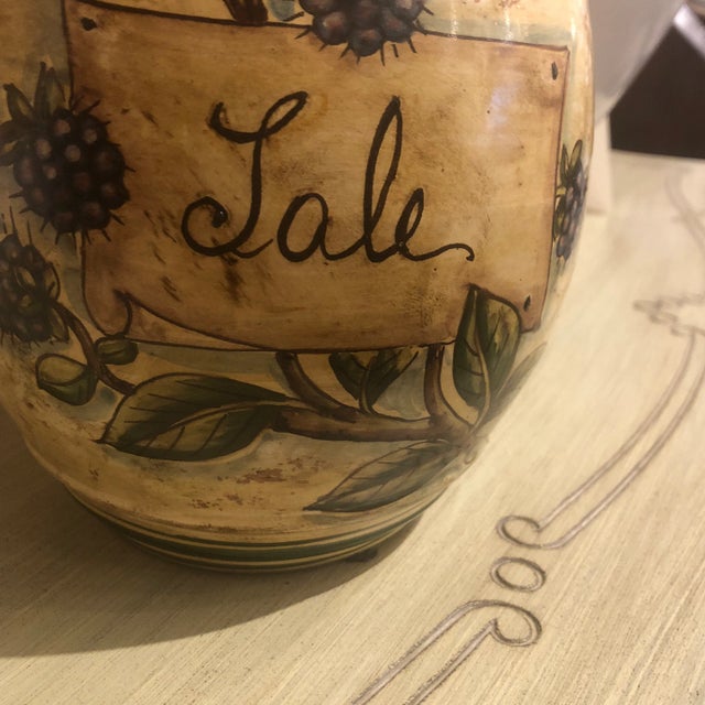 Italian Hand Painted Ceramic Sale Canister For Sale In Dallas - Image 6 of 11