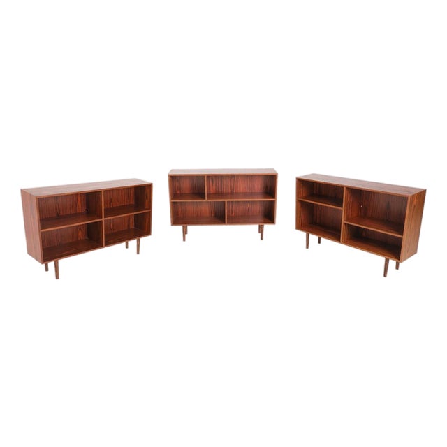 Danish Modern Rosewood Bookcases in the Style of Brouer Møbelfabrik - A Set of 3 For Sale