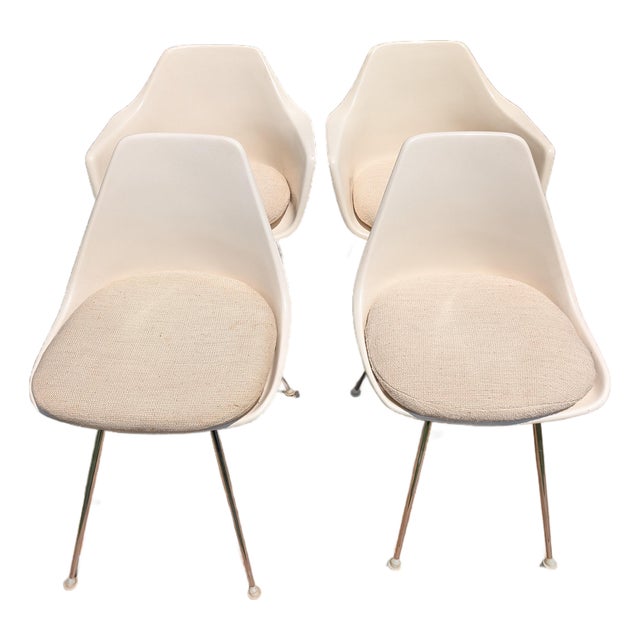 Mid-Century Modern Burke, Inc. Fiberglass Dining Chairs - Set of 4 For Sale