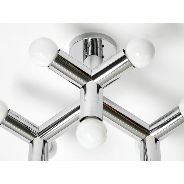Vintage Space Age Chrome Ceiling Lamp by J.T. Kalmar, 1960s For Sale - Image 17 of 18