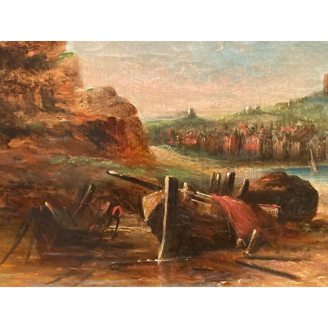 19th Century Marine Painting quot Dry Docket Boat quot Framed Chairish