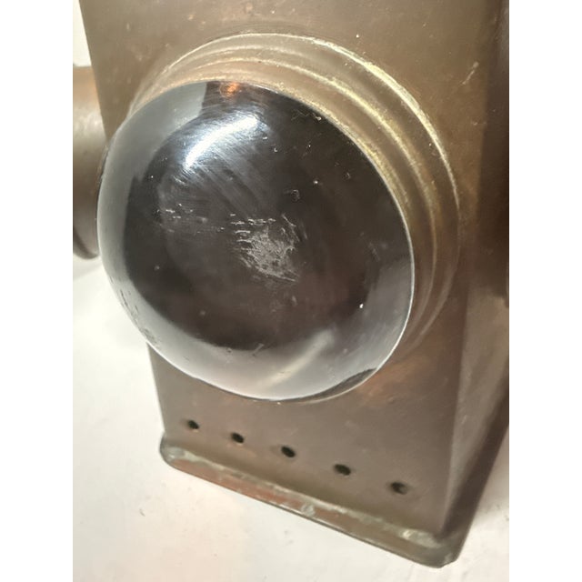 Antique Brass Three-Lens Nautical Navigation Oil Lantern With Red Blue & Clear Lens For Sale In Pittsburgh - Image 6 of 12