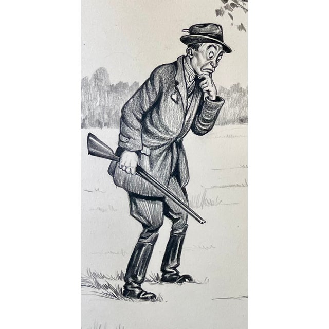 1950s Original Dog Drawing by Vincenzo Zito, Framed Chairish