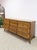 Brown Vintage Thomasville 9 Drawer Dresser Walnut W/ Glass Top For Sale - Image 8 of 16