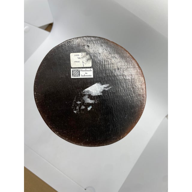 Late 20th Century Late 20th Century Indonesian Handmade Tall Wood Vase For Sale - Image 5 of 5