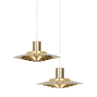 Vintage Danish P376 Pendant Lamps by Fabricius Kastholm for Nordisk Solar, 1964, Set of 2 For Sale