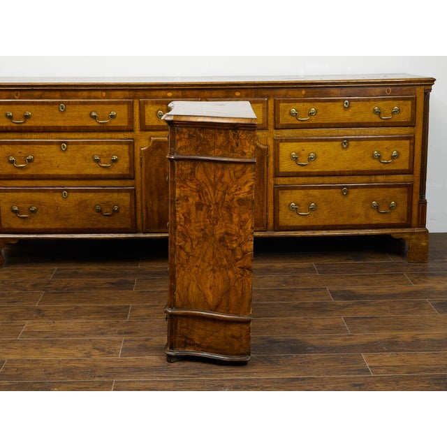 Brown Petite Italian 1820s Walnut Five-Drawer Commode with Butterfly Veneer For Sale - Image 8 of 10