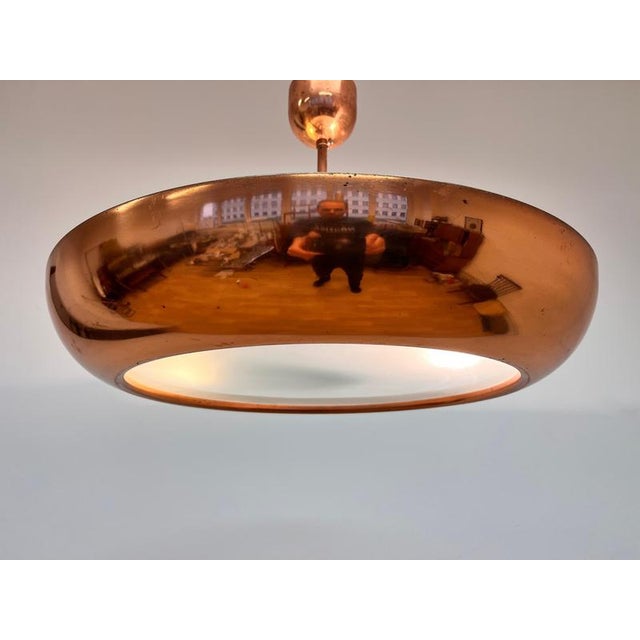 Bauhaus Bauhaus Copper Pendant Lights from Napako, 1940s, Set of 2 For Sale - Image 3 of 10