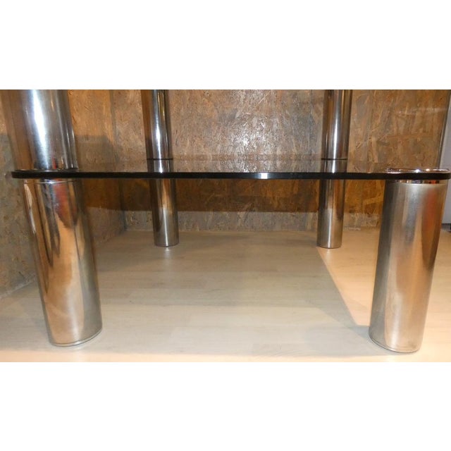 Italian Table in Crystal and Steel by Marco Zanuso for Zanotta, 1960s For Sale - Image 11 of 18