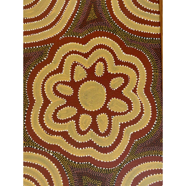 Dacou, Women Ceremony Aboriginal Dot Artworks, 1980s, Paintings on Canvases, Set of 2 For Sale - Image 3 of 9