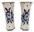 Vintage Blue Hand-Painted Floral Vases from Delft, 1920s, Set of 2 For Sale