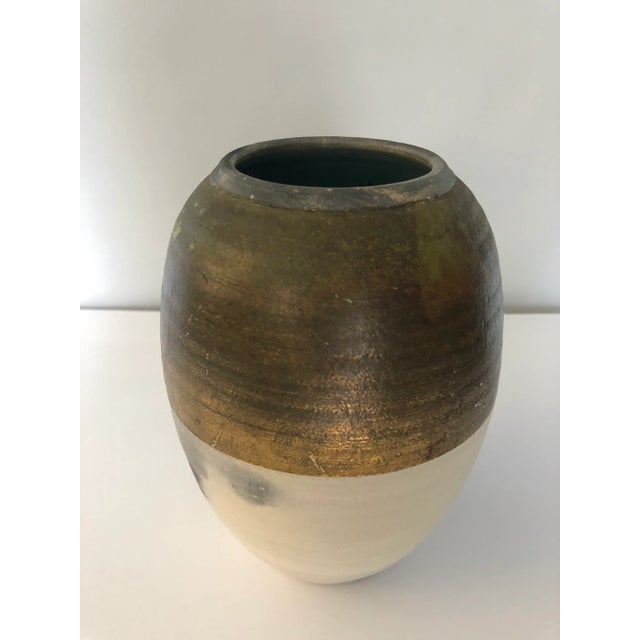 Artist Signed Southwestern Ceramic Raku Vase by Micheal Weinberg For Sale - Image 4 of 11