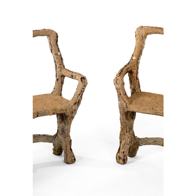 French Faux Wood Stone Benches, Set of 3 For Sale - Image 9 of 18