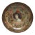 Vintage Folk Art/Tramp Art Tobacciana Cigar Band Decoupage Glass Decorative Bowl For Sale