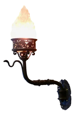 Large and Heavy Gothic Iron Castle Wall Light