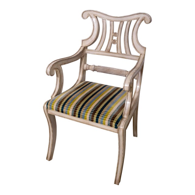 Councill Craftsmen Neoclassical Painted Finish Armchair For Sale