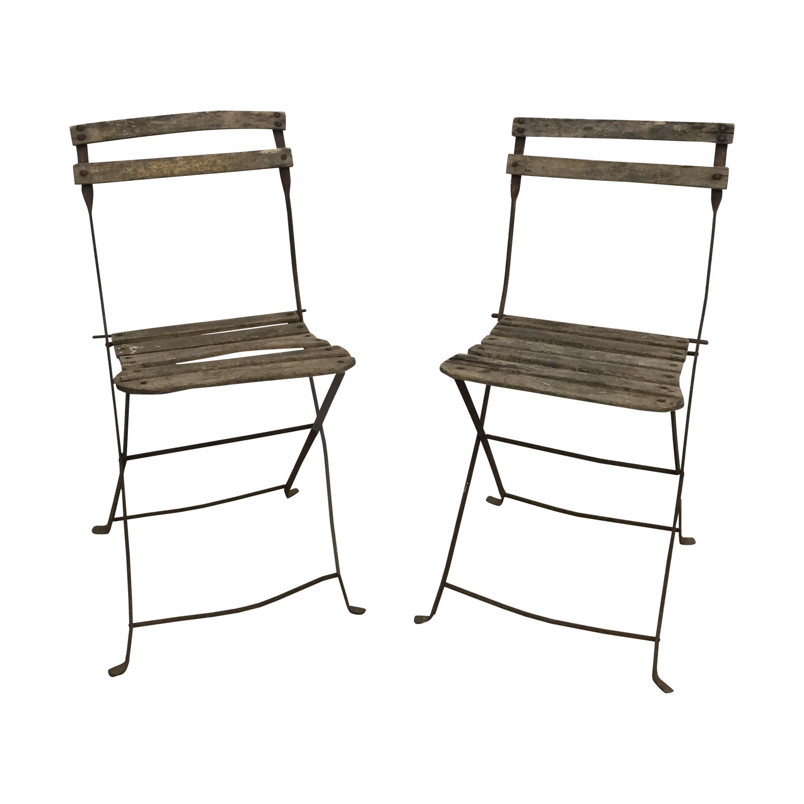 Vintage French Garden Chairs Pair Chairish
